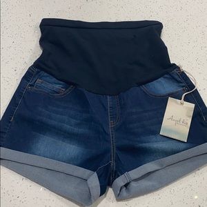 Angel kiss maternity denim shorts